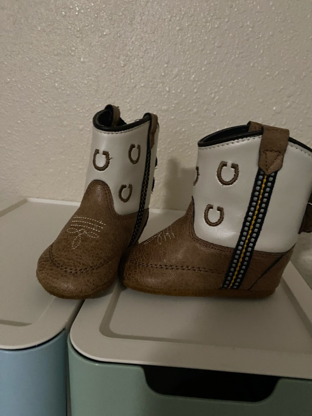 Baby- Brown and White Western Cowboy Boots - Picture 2 of 5